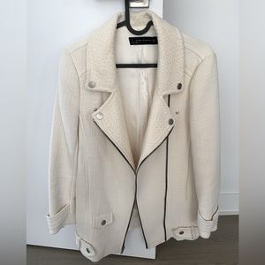 Mid length white coat